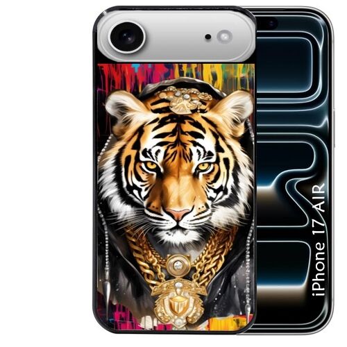 Coque noire pour IPHONE AIR tigre style hip hop