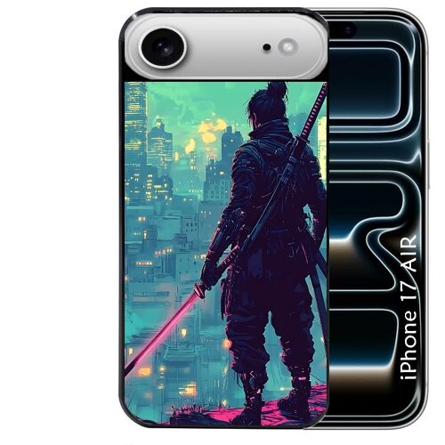 Coque noire pour IPHONE AIR motif samourai New York