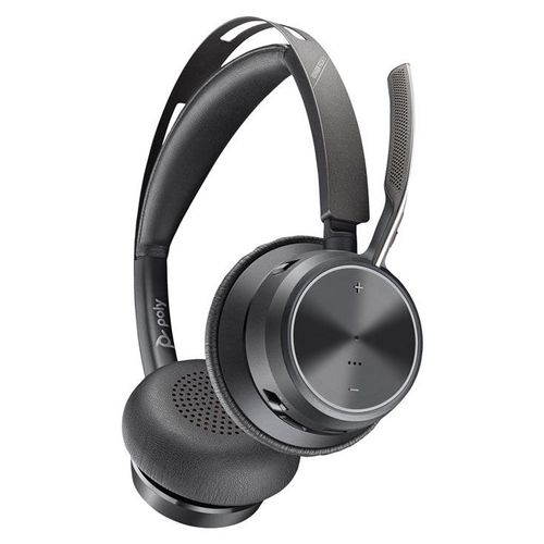 HP Poly Voyager Focus 2 - Micro-casque - sur-oreille - Bluetooth - sans fil, filaire - USB-A via adaptateur Bluetooth - noir - Certifié pour Microsoft Teams