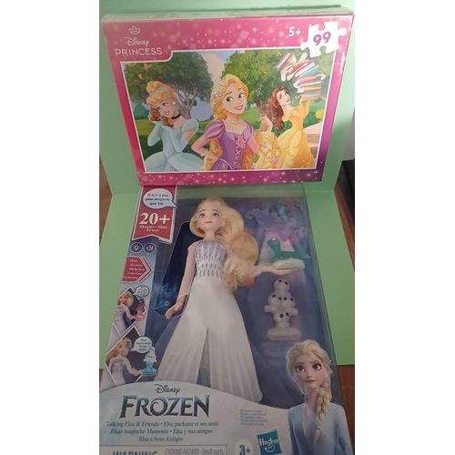 Coffret poupée ELSA Reine des neiges + puzzle princesse99 pièces