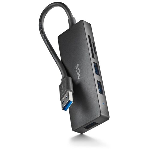 NGS IHUB READER - Concentrateur (hub) - TF/SD card reader - 3 x SuperSpeed USB 3.0 - de bureau