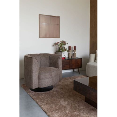 Fauteuil design en tissu marron