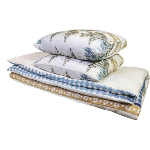 Parure De Couette 100% Coton Flanelle Imprimée 240x220cm 2 Taies