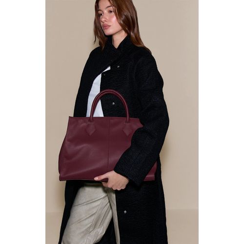 Femme Sac à main oversize en PU bordeaux