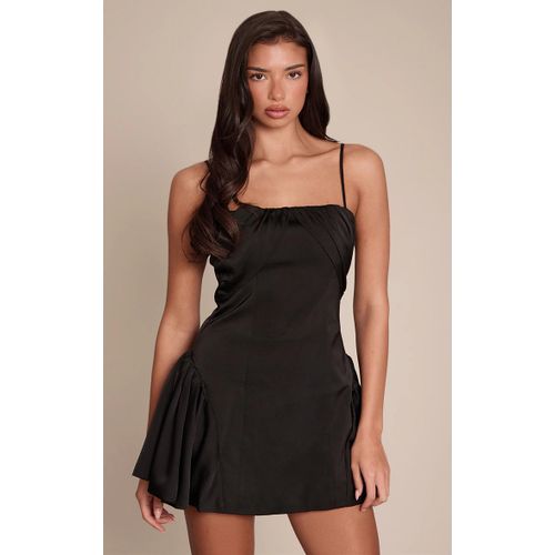 Femme Mini Robe Droite Satinée Noire | Taille 44