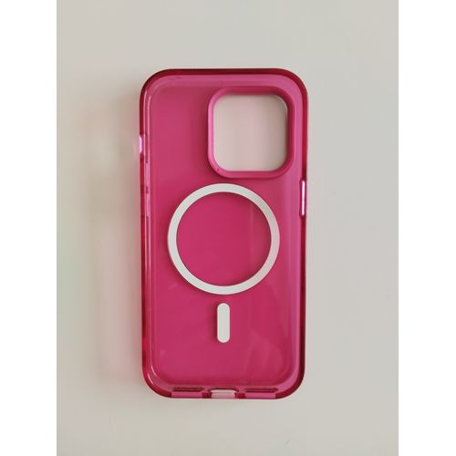 Coque de Protection Transparente RhinoShield JellyTint Compatible MagSafe pour IPhone 14 PRO Force magnétique supérieure Dépasse Normes Militaires de Chute, Anti-Rayures et Anti-Chocs - Rose Cerise