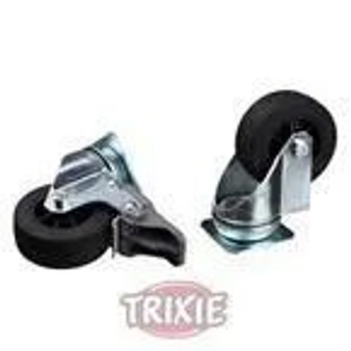 Roulettes - Trixie - Ensemble De Roulettes Pour Boîtes De Transport - Argenté - 4 Pièces - Intérieur