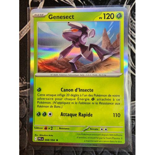 Genesect Rare Holo - Méga-Evolution Me02 - Flammes Fantasmagoriques - 008/094 Carte Pokémon