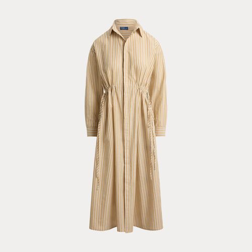 Robe-Chemise Rayée Lin Et Coton À Cordon