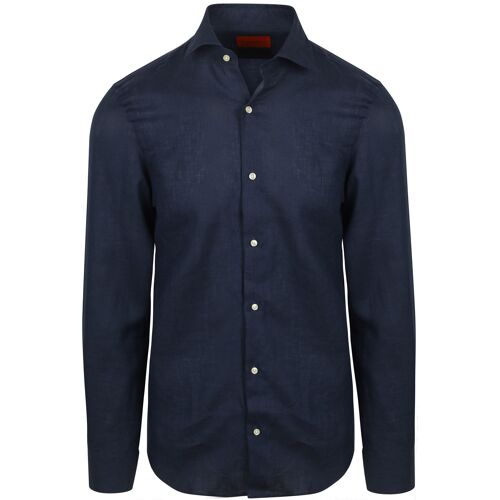Suitable Chemise Lin Marine Bleu Bleu Foncé Taille 38