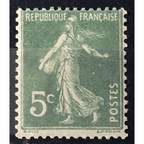 Semeuse 1907 - 5c Vert Clair - Type Ii (Bas Lettre Q Formé Par Un Trait) (Très Joli N° 137a) Neuf* - France Année 1907 - Brn83 - N33363