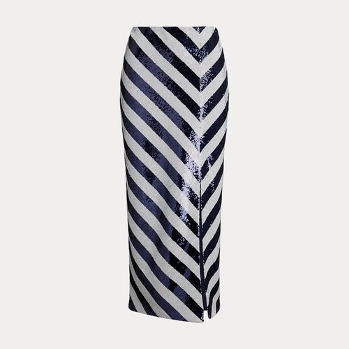 Jupe Crayon Midi Rayée Pailletée