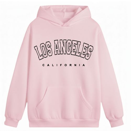 Sweat À Capuche Enfant Fille Los Angeles - Rose (Taille 3-4 Ans,Couleur Rose)