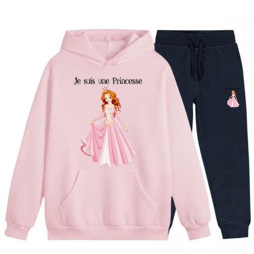 Jogging Fille Princesse Rose - Ensemble Sweat Et Pantalon 3-14 Ans (Npz)