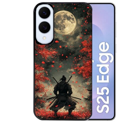 Coque noire pour Galaxy S25 EDGE motif samourai et katana