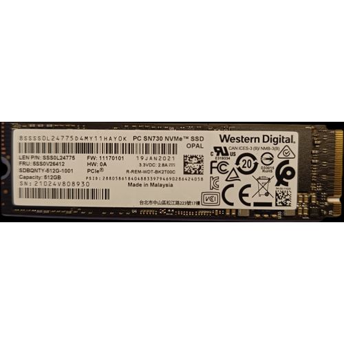 Western Digital SSD 512 Go PC SN730 NVMe SDBQNTY-512G-1001