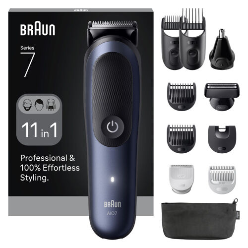 Braun Tondeuse Tout-En-Un Series 7, Kit 11-En-1, Problade, Autosense, Aio7540, Bleu