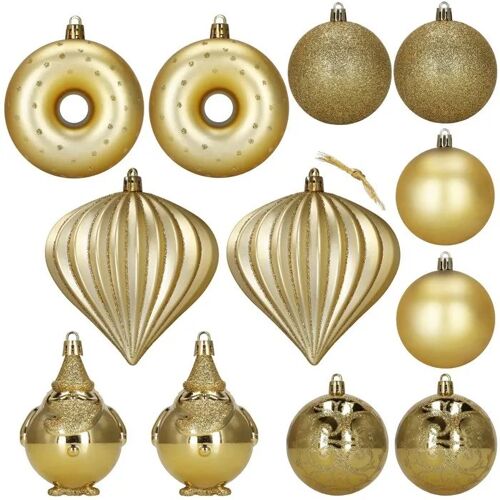Ornements d'arbre de Noël, ensemble de 12, décorations de Noël pour couronnes, centres de table, incassables, dorés
