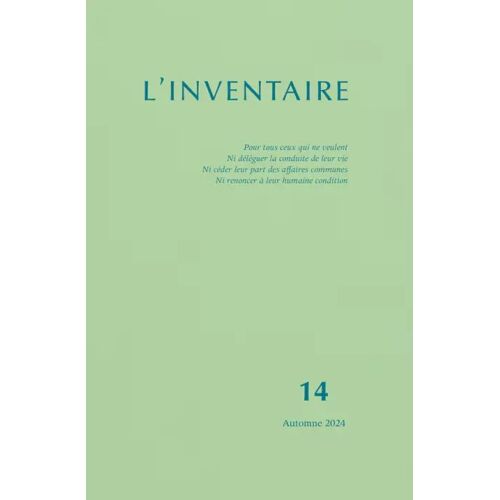 L'Inventaire N°14 - La Lenteur Éditions