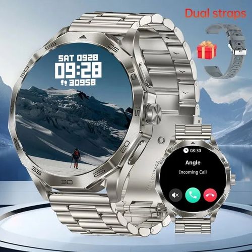 Montre connectée à écran HD avec appels sans fil et multiples modes sportifs, compatible Android/iPhone - Gris