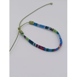 Bracelet Brésilien Tissé,Fils Multicolores, Lien Vert Clair,Reglable