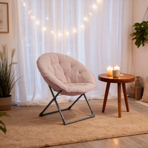 Chaise de lune souple pliante, portable et multifonctionnelle,rose