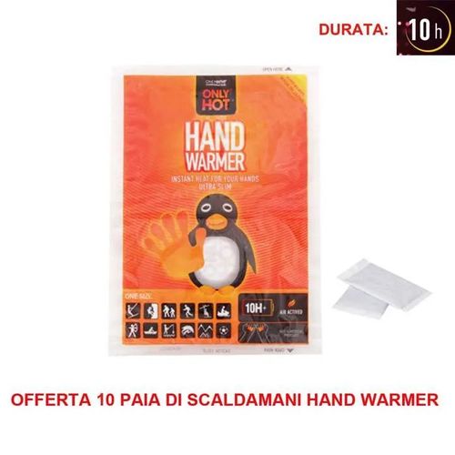 Offerta 10 Paia Scaldamani Hand Warmer Per Sport Only Hot Autoriscaldante Bustina