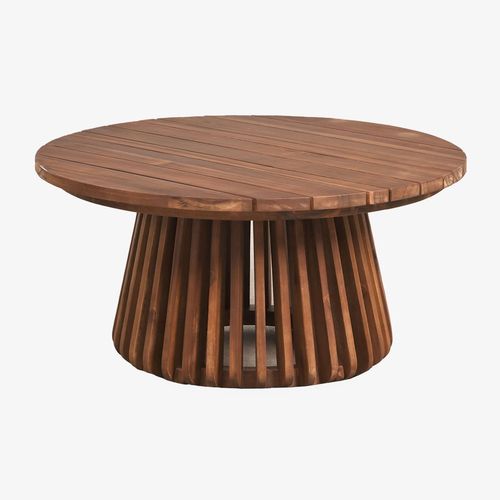 Table basse ronde Ø80 cm en bois d'acacia Mura Brun Acacia