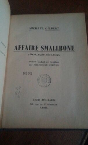 Affaire Smallbone - Michael Gilbert
