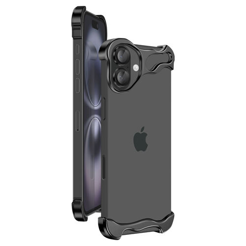 Protection Design pour iPhone 16 Bumper avec Verre Trempé Caméra Noir