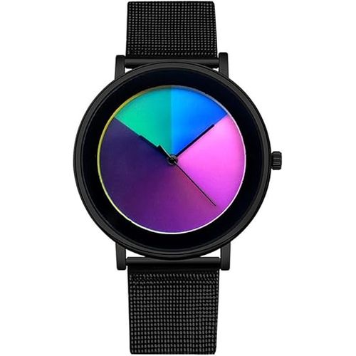 Montres Unisex Ultra-Mince Minimaliste Étanche - Bande En Acier Inoxydable, Cadran Changeant De Couleur Avec Le Temps, Mode Casual Chic Pour Femmes Et Hommes