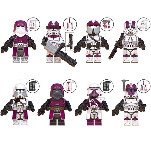 8 pièces Star Wars - Mini figurines à construire - Micro Universe - Escouade de cavalerie Parachutiste Clone Ingénieur - Construction jouet Pour Enfans-Convient pour une collection ou comme cadeau