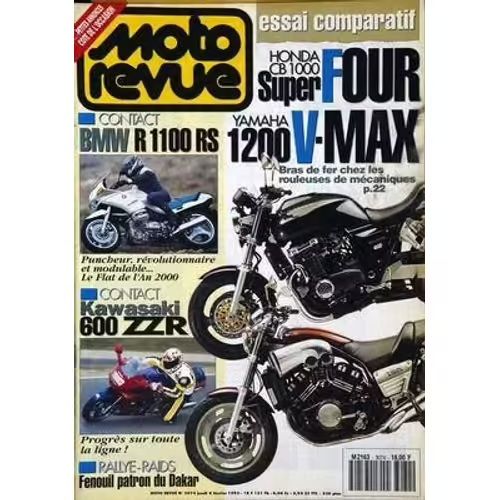 Moto Revue 3074 De 1993 ,Honda Cb1000,Yamaha 1200 Vmax,Bmw R1100rs,Kawasaki Zzr600