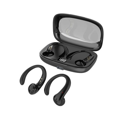 Écouteurs Bluetooth sans fil à conduction osseuse avec affichage numérique et oreillettes