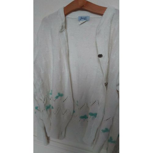 Joli Gilet Fille Blanc Motif Framboises " Jacadi " Taille 10 Ans Idee Cadeau