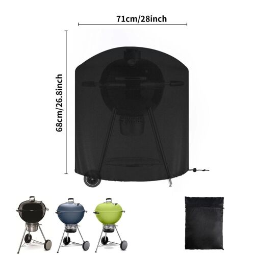 Housse de Barbecue étanche, housse de Barbecue robuste, résistante aux intempéries, aux UV et à la décoloration, avec sangles réglables, housse de gril à gaz 71x68CM