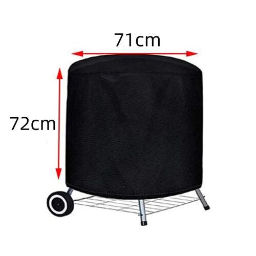 Couverture de gril d'extérieur ronde noire, housse de Protection pour poêle à foyer, pour barbecue, imperméable et robuste, en tissu 210D 71x72cm 210D