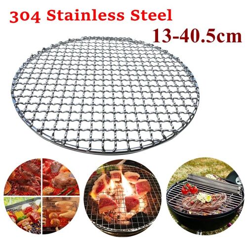 Grille De Barbecue Ronde En Acier Inoxydable 304, Filets À Rôtir Pour La Maison, Outil De Gril De Bacon, Filet En Fer Antiadhésif, Accessoires De Barbecue, Grille De Tapis 35cm