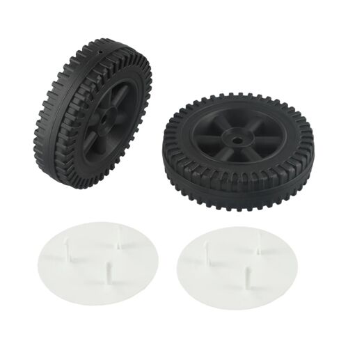 Roues de Barbecue de 6 pouces, 2 pièces, roue moulée par soufflage, accessoires de remplacement pour four, trou de 8 à 10mm pour grilles de Barbecue multifonctions black white cover