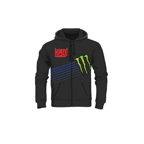 Sweat A Capuche Zip Fabio Quartararo 20 Dual Monster Energy Officiel Motogp