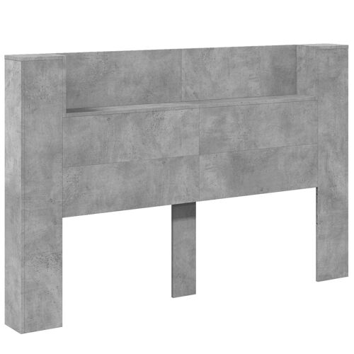 vidaXL Tête de lit Gris béton 160 x 16,5 x 103,5 cm Bois d'ingénierie