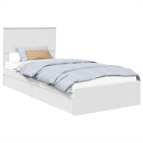 vidaXL Lit de Rangement Blanc 75 x 190 cm Bois d'ingénierie