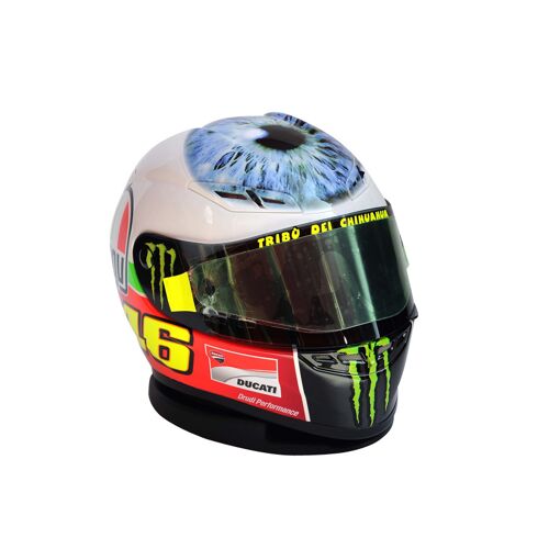 Valentino Rossi Casque Réplique miniature 1:5 Mini Casque –VR46 MotoGP_GP MUGELLO 2011, Unisexe