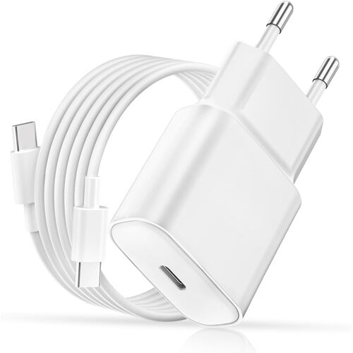 Chargeur 20W pour iPhone 17, USB C Ultra Mince Charge Rapide avec Câble USB C 2M pour iPhone 17/16/15, pour Samsung, pour Pad, Pixeli etc