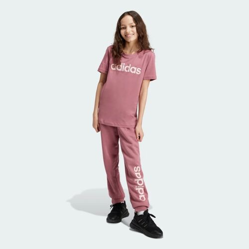 Pantalon Logo Linéaire Essentials Adidas - Preloved Crimson / Sandy Pink - 13-14a