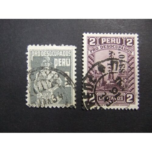 109 Perú 1933 / Forjador - Monumento 2 De Mayo / Yvert 292 + 293 Fu