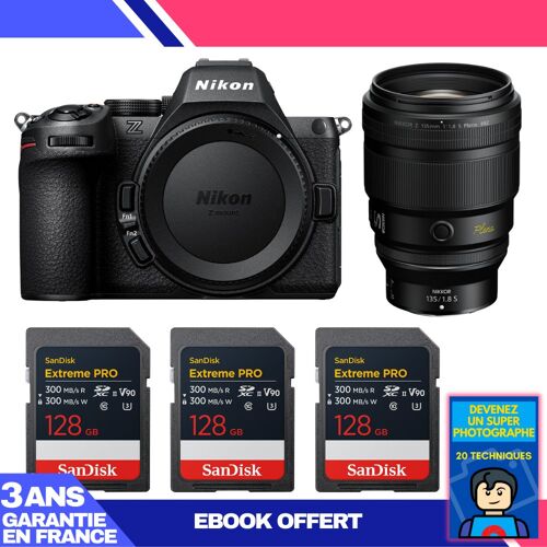 Boitier Nikon Z5 II + 135mm f/1.8 S Plena + 3 SanDisk 128GB Extreme PRO UHS-II SDXC + Ebook 'Devenez Un Super Photographe'