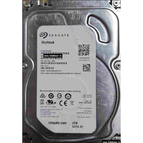 Seagate SkyHawk 4 To, Disque dur interne de surveillance HDD, 3,5" SATA 6 Gbit/s, 64 Mo mémoire cache, pour système de caméras de sécurité, services Rescue valables 3 ans (ST4000VX007)