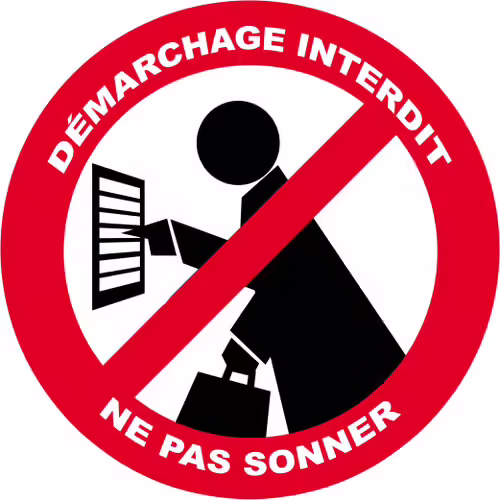 Démarchage Interdit Ne Pas Sonner - 5cm - Sticker/Autocollant