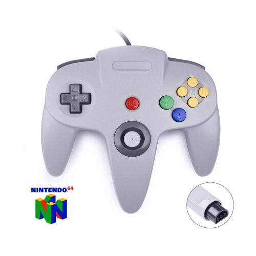 Manette Filaire Compatible Nintendo 64 N64 ¿ Joypad 1,80m Gris ¿ Joystick Analogique, Boutons C &amp; Gâchettes ¿ Compatible Rumble Pak ¿ Straße Game®